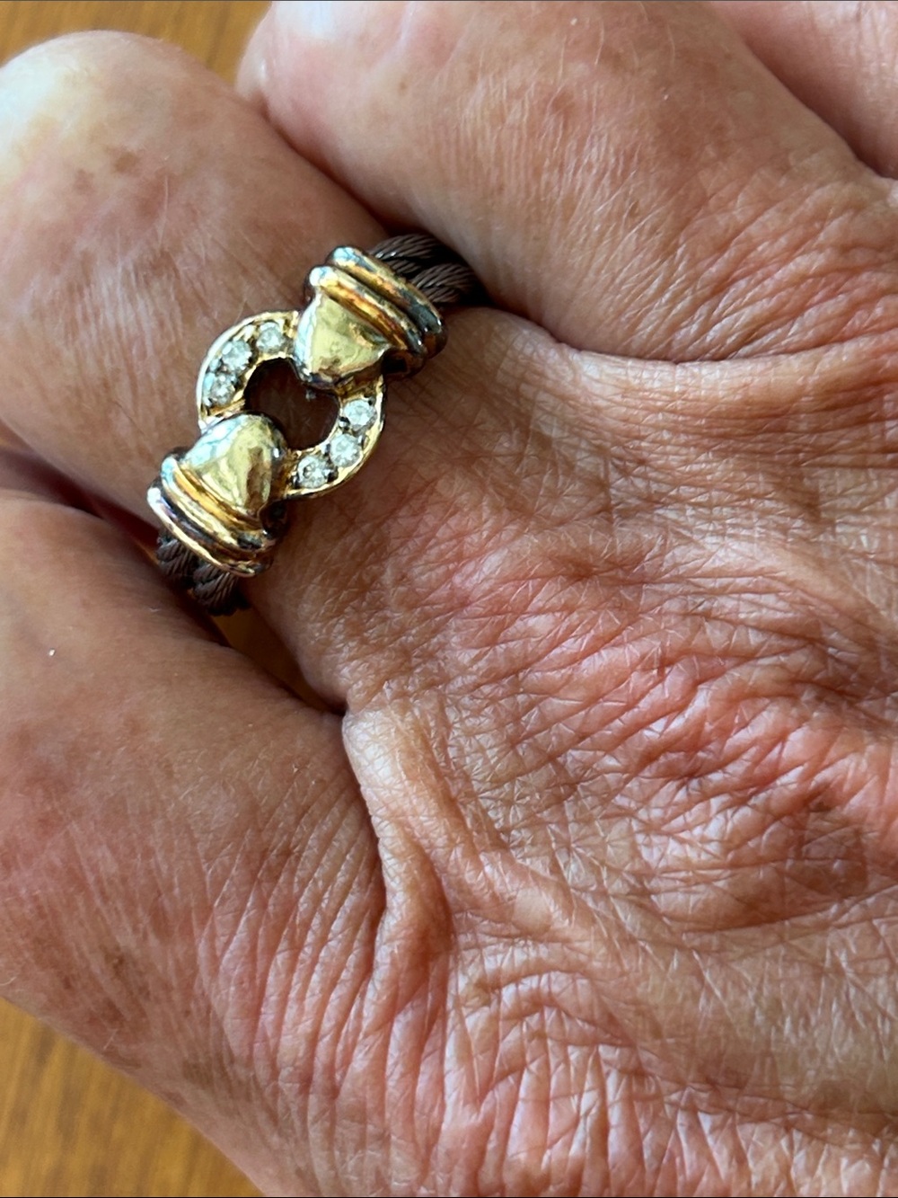 Philippe Charriol earrings and ring 18k yellow gold and diamonds - Picture 5 of 10